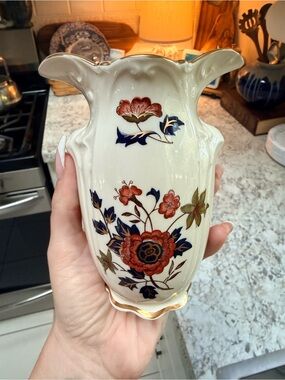 Vintage Royal Worcester Palissy Mini Vase England Imari Floral Porcelain